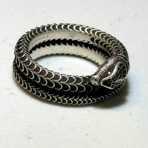 GUCCI Silver 925 Snake Ring - - 577294 J8400, sizes 20 & 21 - Picture 11 of 15